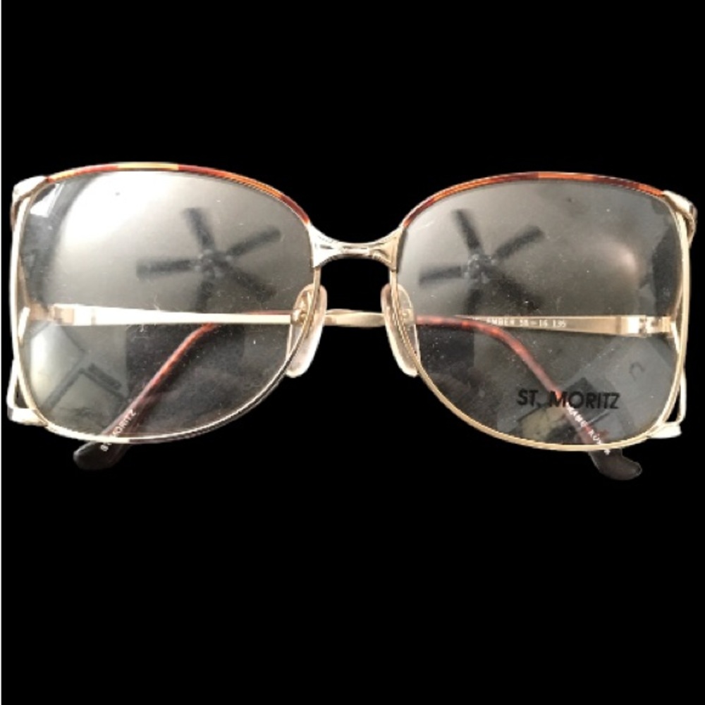 Vintage ST. MORITZ eyeglasses MARILYN  New metal Gold-Demi 58-16-135 RETRO Korea